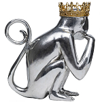 Статуэтка обезьяна в короне серебряная Golden Monkey варинант исполнения - 2 | Loft Concept в Сочи