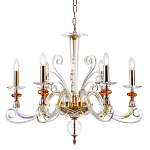 Люстра с 6-ю лампочками и изогнутыми прозрачными элементами из стекла Twisted Glass Candles Chandelier варинант исполнения - 1 | Loft Concept в Сочи