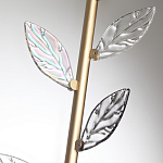 Бра с золотистой вертикальной трубкой и декоративными прозрачными листьями из стекла Sylva  варинант исполнения - 6 | Loft Concept в Сочи