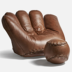 Дизайнерский кожаный пуф в виде бейсбольного мяча Poltronova Joe Ball Pouf варинант исполнения - 2 | Loft Concept в Сочи