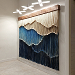 Текстильный Арт-объект на стену ручной работы из веревок Blue Mountains варинант исполнения - 1 | Loft Concept в Сочи