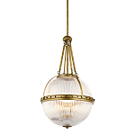 Подвесной светильник с рифленым стеклянным плафоном в форме шара Kichler варинант исполнения - 1 | Loft Concept в Сочи