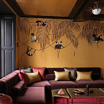 Обои с вышивкой ручной работы Étienne Original colourway on wool sateen варинант исполнения - 2 | Loft Concept в Сочи