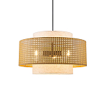 Подвесной светильник с декоративным поясом из плетеного бамбука Biuloggicu варинант исполнения - 1 | Loft Concept в Сочи