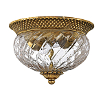 Потолочный светильник цвета латунь с прозрачным рифленым плафоном в форме чаши Hinkley варинант исполнения - 5 | Loft Concept в Сочи