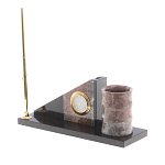 Настольный письменный набор из яшмы с часами Manager Organizer варинант исполнения - 2 | Loft Concept в Сочи