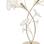 Настольная лампа с изогнутыми золотыми ветвями и белыми лепестками Wintery flovers варинант исполнения - 1 | Loft Concept в Сочи