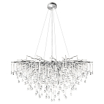 Люстра подвесная с прозрачными стеклянными подвесками в форме капель Диаметр 100 см Droplet Chandelier варинант исполнения - 12 | Loft Concept в Сочи