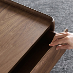 Прикроватный деревянный столик с 2-мя ящиками Moon Walnut Furniture варинант исполнения - 9 | Loft Concept в Сочи