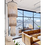 Люстра круглая трехъярусная из бахромы Milk Gradient Braided Fringe варинант исполнения - 3 | Loft Concept в Сочи