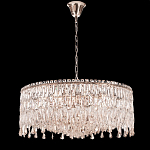 Люстра круглая с хрустальными подвесками на серебряном каркасе Roul Crystal Light варинант исполнения - 7 | Loft Concept в Сочи