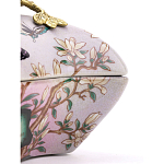 Шкатулка фиолетового цвета с рисунком бабочек и крышкой с фигуркой птицы на ветке Eden Garden варинант исполнения - 5 | Loft Concept в Сочи