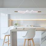 Люстра горизонтальная с волнистым белым плафоном Golden Swirl варинант исполнения - 11 | Loft Concept в Сочи