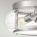 Потолочный светильник цвета никель с плафоном из прозрачного фактурного стекла Quoizel варинант исполнения - 2 | Loft Concept в Сочи