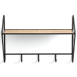 Настенная вешалка с полкой из ротанга Bourn Shelf-hanger варинант исполнения - 1 | Loft Concept в Сочи