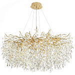 Люстра с хрустальными подвесками на металлических ветках Fairytree Light Gold Chandelier 18 варинант исполнения - 3 | Loft Concept в Сочи
