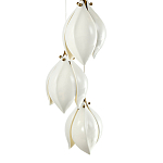 Подвесной светильник светодиодный с 6-ю белыми плафонами в виде цветов Flower Light Gold варинант исполнения - 3 | Loft Concept в Сочи