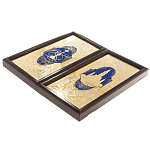 Нарды настольные из натурального камня лазурит и долерит Backgammon from Stone варинант исполнения - 14 | Loft Concept в Сочи