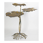 Столик приставной с тремя столешницами Тропические листья Tropical Forest gold варинант исполнения - 2 | Loft Concept в Сочи