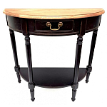 Консоль полукруглая из массива березы с ящиком и полкой в стиле прованс Vintage варинант исполнения - 2 | Loft Concept в Сочи