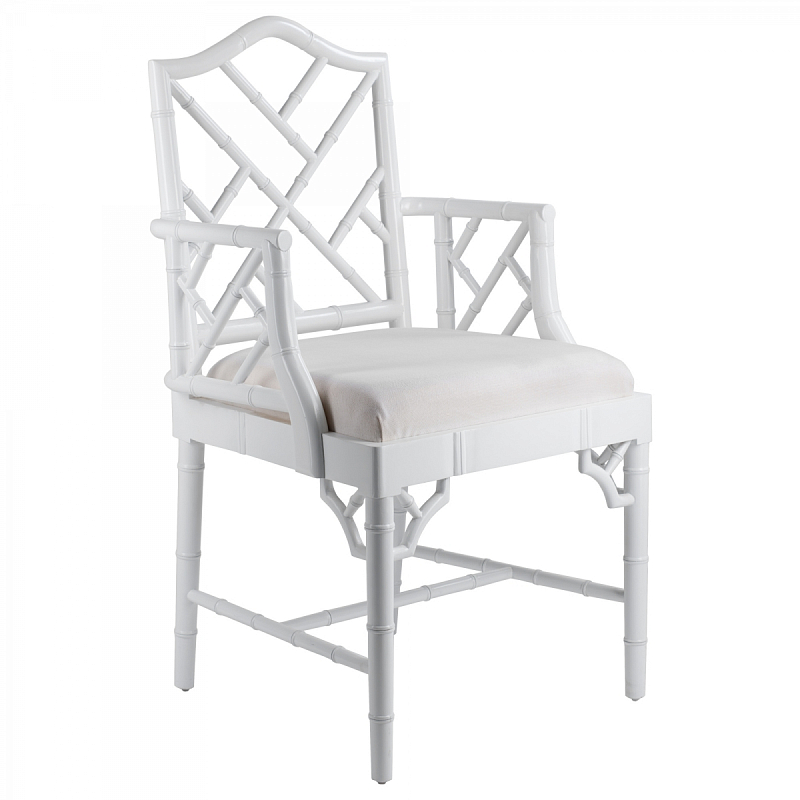 White Chippendale Arm Chair Белый в Сочи | Loft Concept 