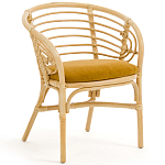 Кресло из ротанга с сиденьем из велюра Vini Rattan Armchair варинант исполнения - 1 | Loft Concept в Сочи