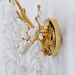 Бра золотого цвета с ветвями и белыми овальными стеклянными подвесками Droplet Chandelier варинант исполнения - 6 | Loft Concept в Сочи