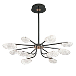 Люстра черного цвета с 12-ю прозрачными плафонами овальной формы Iona chandelier варинант исполнения - 2 | Loft Concept в Сочи