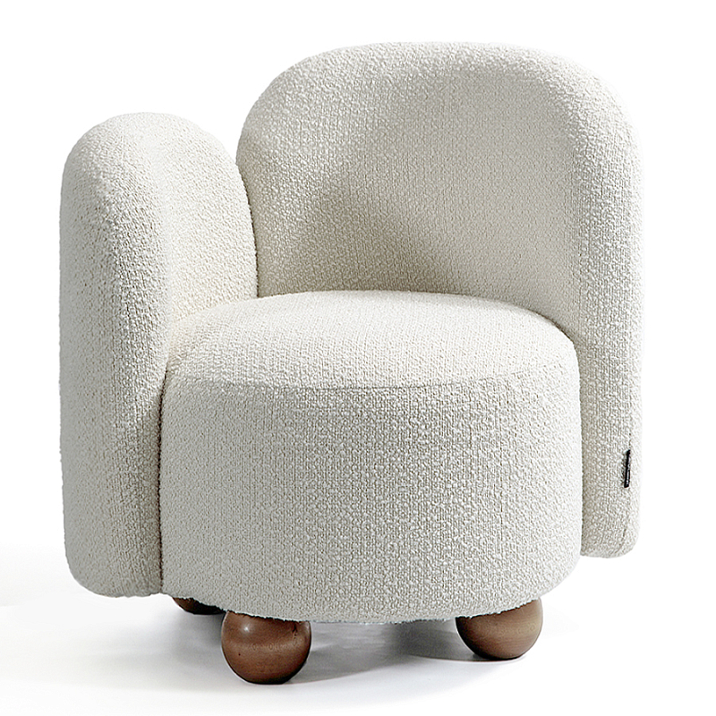 Кресло White Wooden Balls Белый Коричневый в Сочи | Loft Concept 