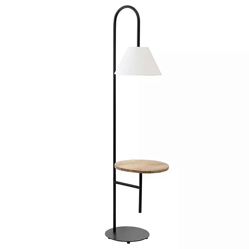 Торшер с полкой для хранения Floor Lamp with Storage Shelf Белый Черный в Сочи | Loft Concept 