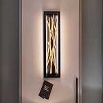 Бра в прямоугольной черной рамке с декором в виде ветвей в золотой отделке Hinkley варинант исполнения - 7 | Loft Concept в Сочи