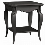 Стол журнальный черный из массива бука с полкой в стиле прованс Black Provence варинант исполнения - 2 | Loft Concept в Сочи