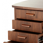 Дизайнерский письменный стол округлой формы с 4-мя ящиками и дверкой с полочками Rili варинант исполнения - 4 | Loft Concept в Сочи