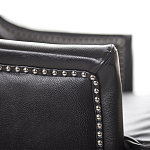 Кресло из натуральной кожи на 4-х деревянных ножках из массива бука Daniel Leather Armchair black варинант исполнения - 4 | Loft Concept в Сочи