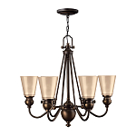 Люстра бронзового цвета с конусными плафонами из бежевого стекла Hinkley варинант исполнения - 2 | Loft Concept в Сочи