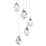 Каскадная люстра с 5-ю хрустальными плафонами Esme Crystal Brass Chandelier варинант исполнения - 2 | Loft Concept в Сочи