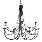 Люстра черного цвета ручной работы с канделябрами и переплетенной проволочной драпировкой Elstead Lighting варинант исполнения - 1 | Loft Concept в Сочи