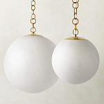 Подвесной светильник в форме шара из белого текстурного стекла Atmosphere варинант исполнения - 2 | Loft Concept в Сочи