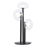 Настольная лампа с тремя прозрачными куполообразными плафонами и черным металлическим основанием Flos Wireline Lighting варинант исполнения - 1 | Loft Concept в Сочи