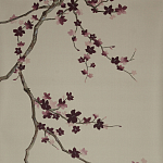 Обои ручная роспись Cherry Tree Special Colourway on Icefield dyed silk варинант исполнения - 2 | Loft Concept в Сочи