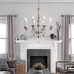 Люстра серебряного цвета с состаренным эффектом и декоративным подвесным шаром Kichler варинант исполнения - 3 | Loft Concept в Сочи