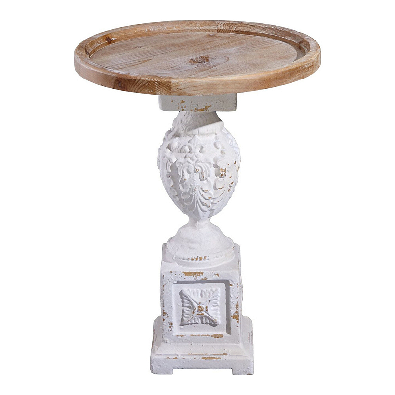 Приставной столик с резным античным узором Antique Engraving Белый Кремовый в Сочи | Loft Concept 
