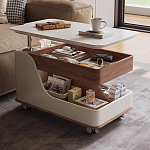 Журнальный столик передвижной с подъемной столешницей Table Trolley варинант исполнения - 6 | Loft Concept в Сочи