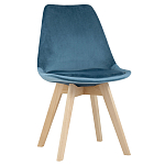 Стул с мягким велюровым сиденьем Arvika Blue варинант исполнения - 1 | Loft Concept в Сочи