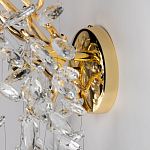 Бра золотого цвета с декоративными ветвями и прозрачными подвесками в форме листьев Droplet Chandelier варинант исполнения - 5 | Loft Concept в Сочи