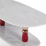 Дизайнерский журнальный стол на 2-х фигурных ножках с подстольем Lycad варинант исполнения - 2 | Loft Concept в Сочи