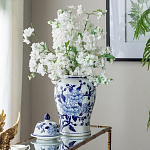 Ваза с крышкой и синим цветочным узором Blue & White Ornament  варинант исполнения - 7 | Loft Concept в Сочи