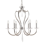 Люстра цвета никель с 6-ю лампами и стеклянными подвесками Elstead Lighting варинант исполнения - 1 | Loft Concept в Сочи