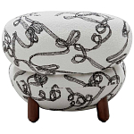 Кресло без подлокотников на деревянных ножках белое с вышивкой Sharp Armchair варинант исполнения - 3 | Loft Concept в Сочи