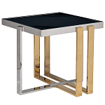 Столик журнальный квадратный с основанием в оттенках хром и золото Harmony Color and Shapes варинант исполнения - 1 | Loft Concept в Сочи